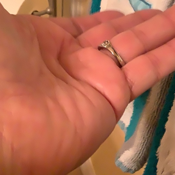 Ring silver with costume white CZ wedding look 6 - Picture 5 of 7